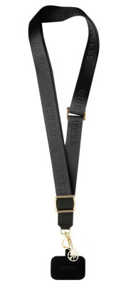 Guess Crossbody popruh Nylon 4G Charm, Black