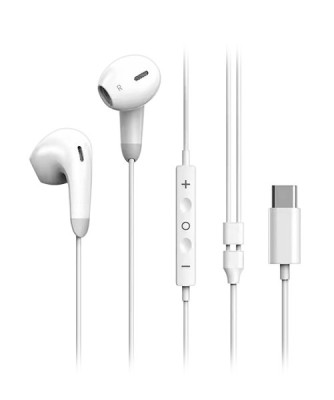 ALIGATOR AE007 drátová sluchátka USB-C, White