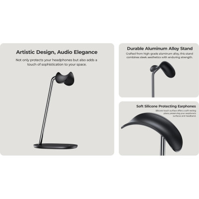 Benks Grand Headphone Stand Silver