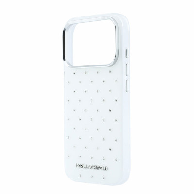 Karl Lagerfeld Rhinestones iPhone 18 Pro,White