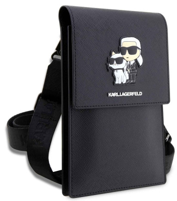 Karl Lagerfeld Saffiano Metal Logo NFT Wallet Bag