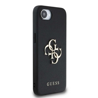 Guess PU Grained 4G Metal Logo iPhone 16e, Black