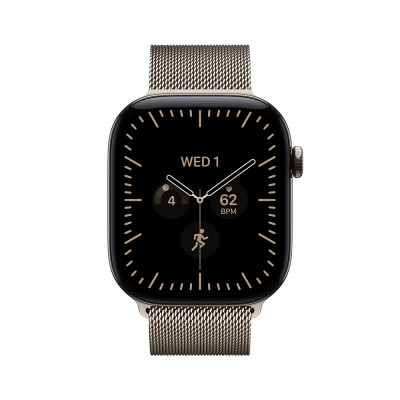 Apple Watch Series 12 Cellular 46mm, přírodní titan s přírodním milánským tahem, M/L