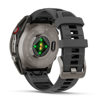 Garmin fenix 8 Pro 47mm, AMOLED, Sapphire, Titanium, Gray/Black Sport Band