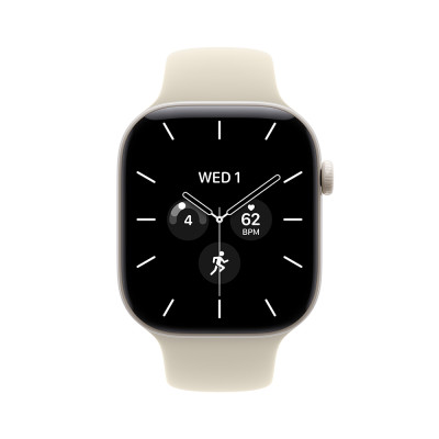 Apple Watch Seris 12 Cellular 42mm, perleťově bílá keramika s pískovým sportovním řemínkem, S/M