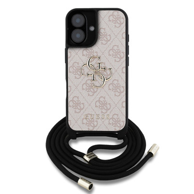 Guess PU 4G Metal Logo Crossbody iPhone 16, Pink