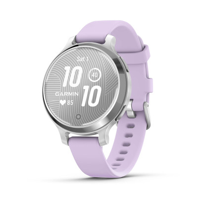 Garmin Lily 2 Active, Silver / Purple Jasmine Silicone Band