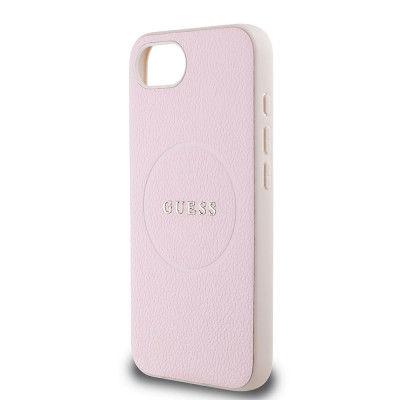 Guess Grained Classic Logo MagSafe iPhone 16e PNK