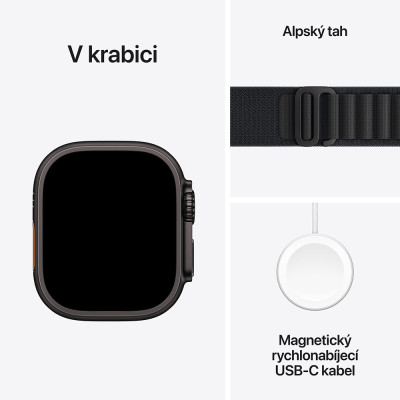 Apple Watch Ultra 3 GPS + Cellular Black Titanium Case with Black Alpine Loop - Large