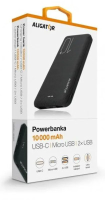 Aligator Powerbanka PBAL1000, 10 000mAh 2v1, Black