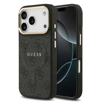 Guess 4G Gold Frame MagSafe iPhone 17 Pro Black