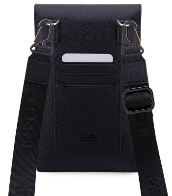 Karl Lagerfeld Saffiano Metal Logo NFT Wallet Bag