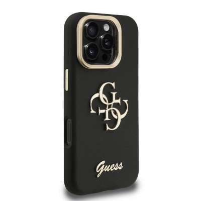 Guess 4G Logo Stand Camera Frame iP 16 Pro Max, Black