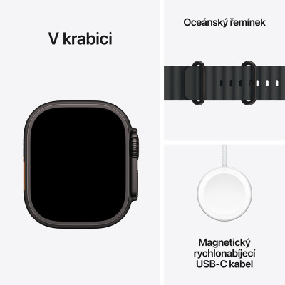 Apple Watch Ultra 3 GPS + Cellular Black Titanium Case with Black Ocean Band