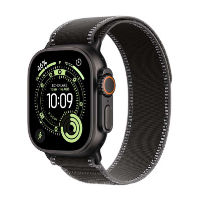 Apple Watch Ultra 3 GPS + Cellular Black Titanium Case with Black/Charcoal Trail Loop - M/L