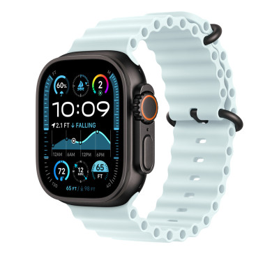 Apple 49mm Ocean Band Black Titanium Ice Blue