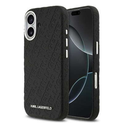 Karl Lagerfeld Grained PU MagSafe iPhone 17 Black