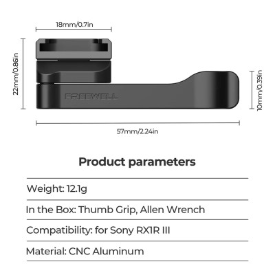 FREEWELL Sony RX1R III Thumb Grip with CSM Black