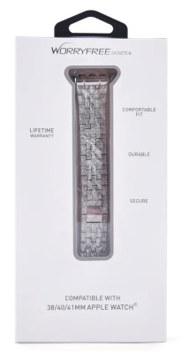 Worryfree Diamond Blocks Apple 38/40/41mm, Silver