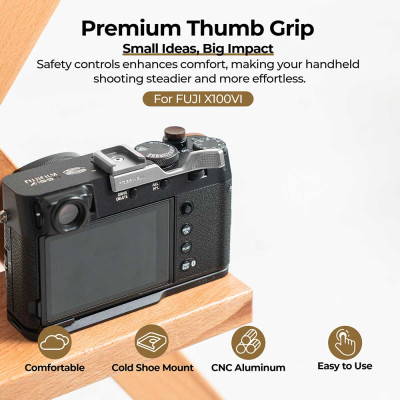 FREEWELL Fuji X100VI Thumb Grip with CSM (Silver)