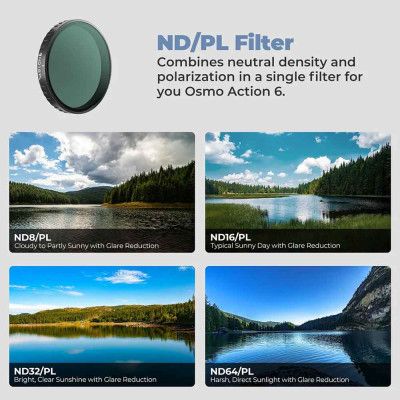 FREEWELL Osmo Action 6 Filters - Bright Day- 4Pack