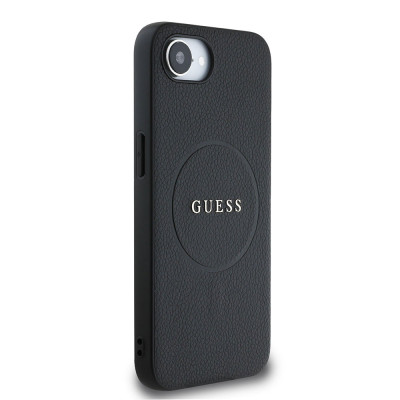 Guess Grained Classic Logo MagSafe iPhone 16e BLK