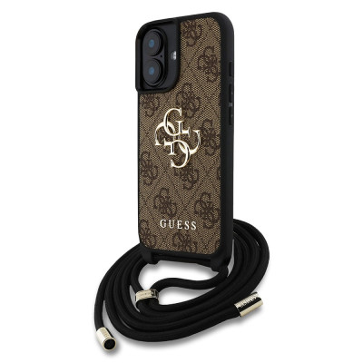 Guess PU 4G Metal Logo Crossbody iPhone 16, Brown