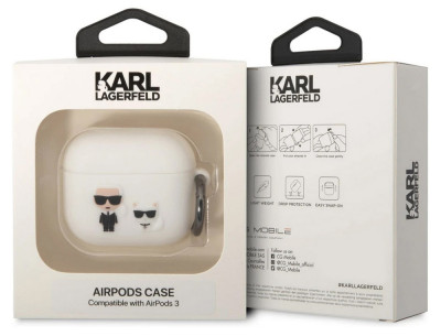 Karl Lagerfeld and Choupette Apple Airpods 3, WHT