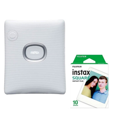 Fujifilm Instax Square Link Ash White EX D + 2x10