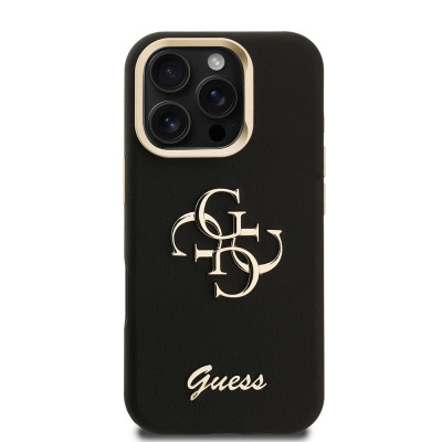 Guess 4G Logo Stand Camera Frame iP 16 Pro Max, Black