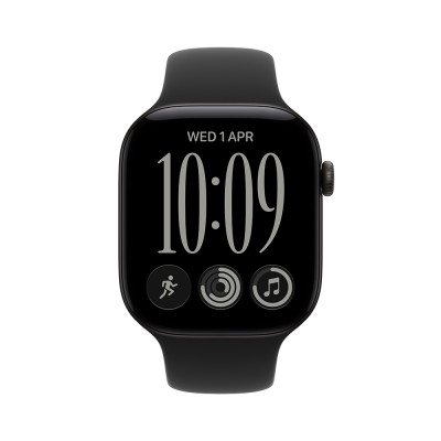Apple Watch Series 12 46mm černý hliník s černým sportovním řemínkem, M/L