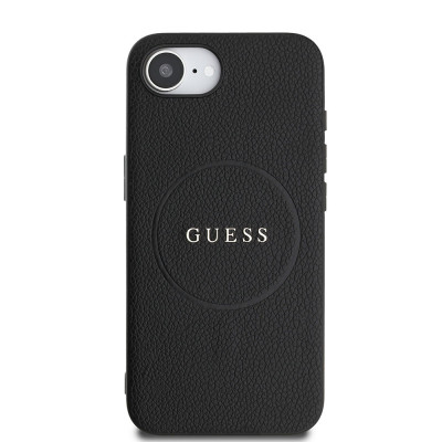 Guess Grained Classic Logo MagSafe iPhone 16e BLK