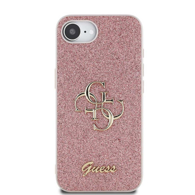 Guess PU Fixed Glitter 4G Logo iPhone 16e, Pink