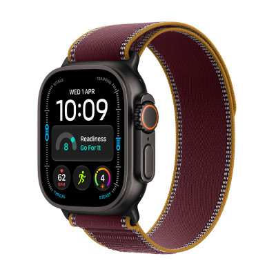 Apple Watch Ultra 4 Black Titanium, Burgundy Trail, S/M