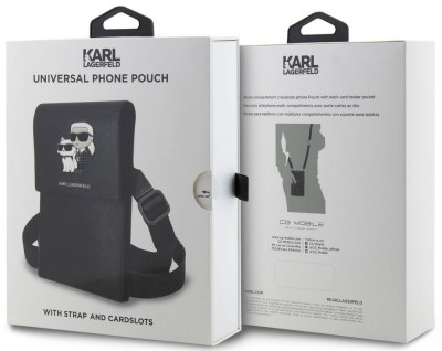 Karl Lagerfeld Saffiano Metal Logo NFT Wallet Bag