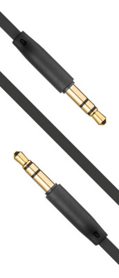 FIXED audio AUX kabel 2 x 3,5 mm jack, 1m, Black