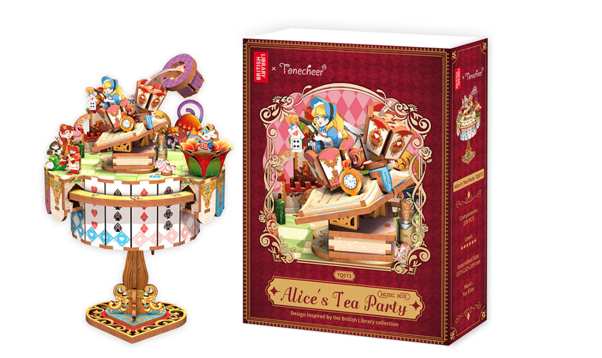 3D dřevěná Stavebnice Tonecheer Alice's Tea Party