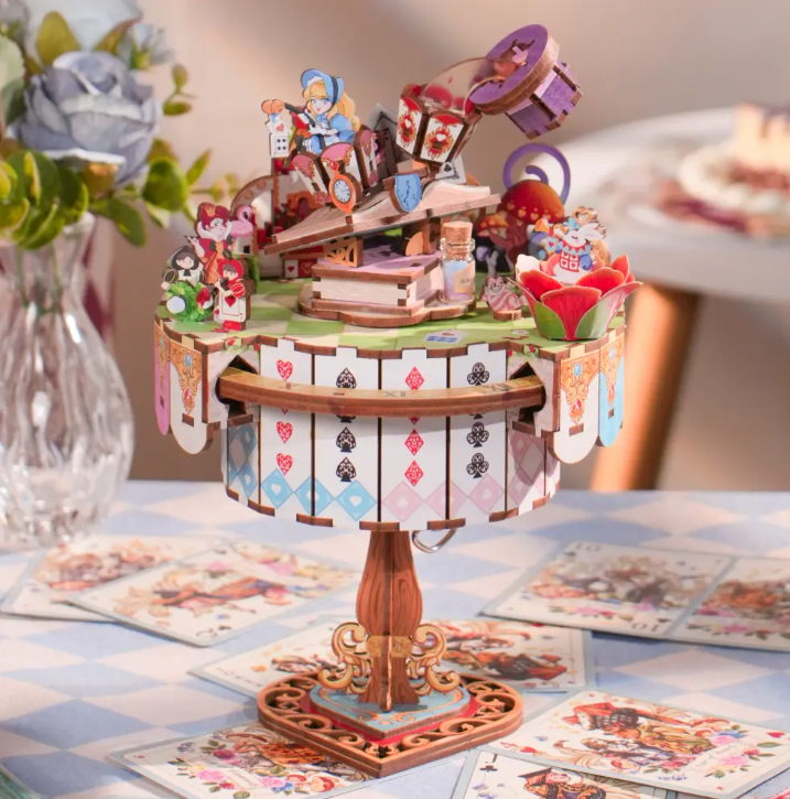 3D dřevěná Stavebnice Tonecheer Alice's Tea Party