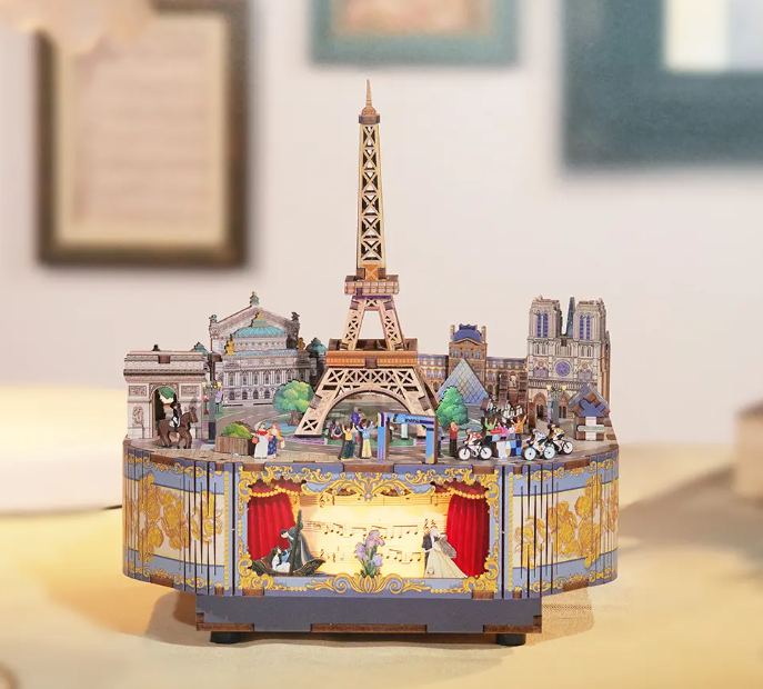 3D dřevěná stavebnice Stavebnice Tonecheer Romantic Paris