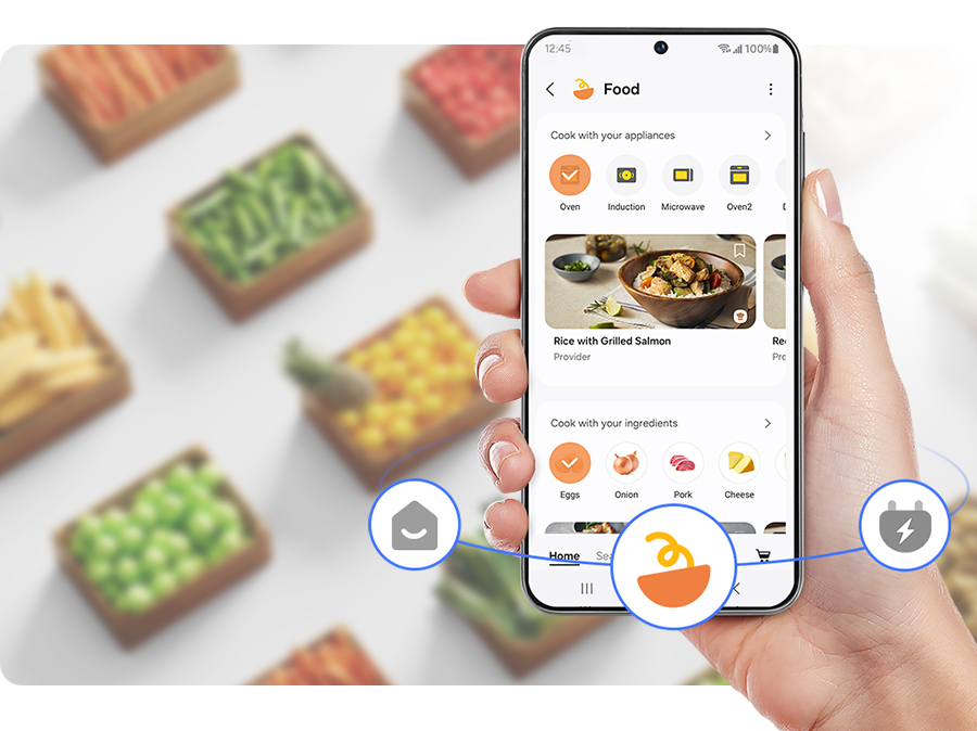 Americká chladnička Samsung RS70F65KETEO aplikace SmartThings Food