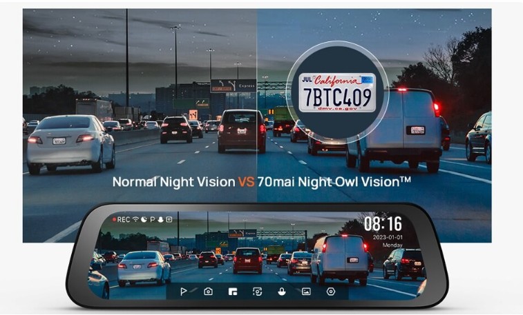 Autokamera ve zpětném zrcátku 70mai Dash Cam S500