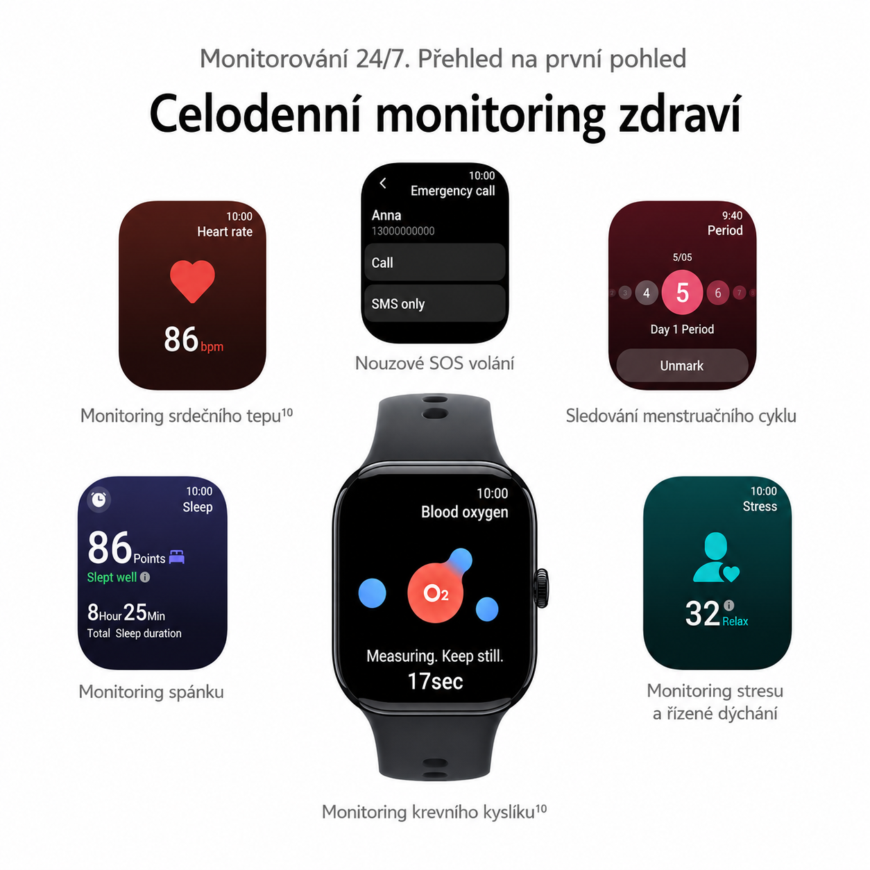 Chytré hodinky Vivo Watch GT2, monitoring zdraví