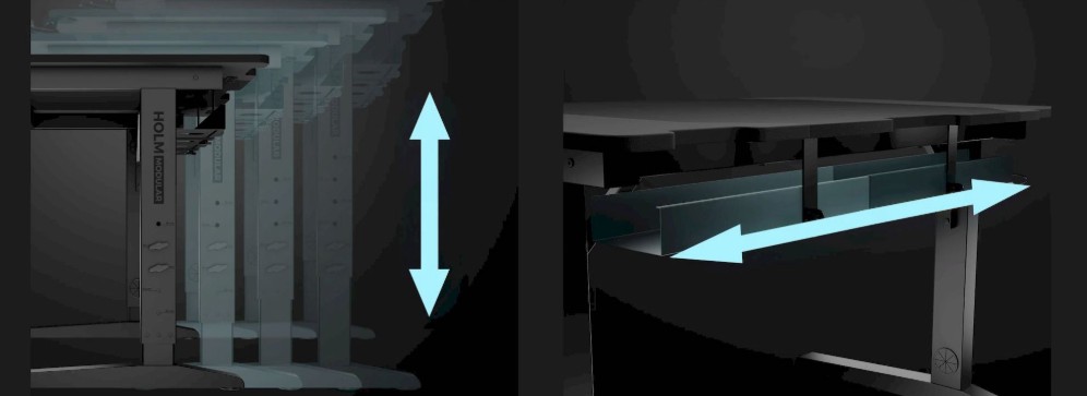 Herní stůl Genesis HOLM MODULAR 160 ROHOVÝ, RGB