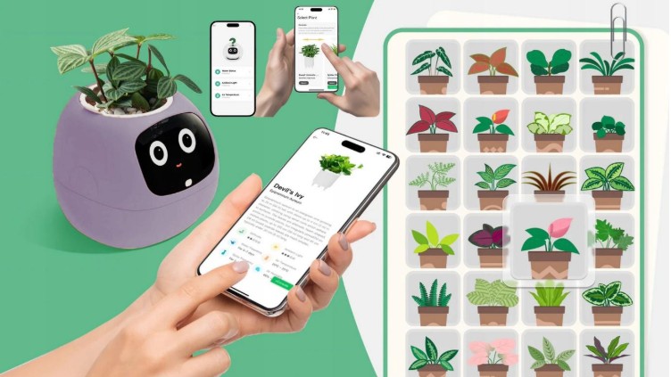 Inteligentní květináč PLANTSIO IVY gen 2, sledování konkrétní rostliny