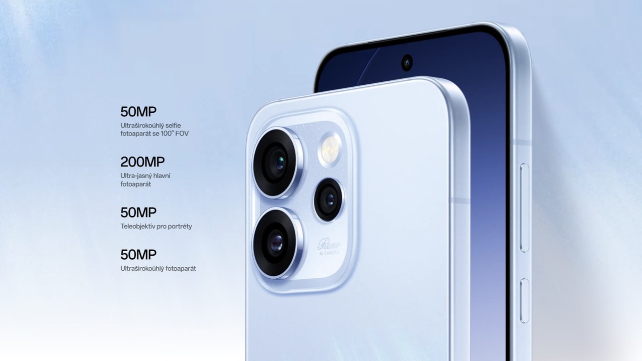 Mobilní telefon OPPO Reno15 Pro, foto výbava