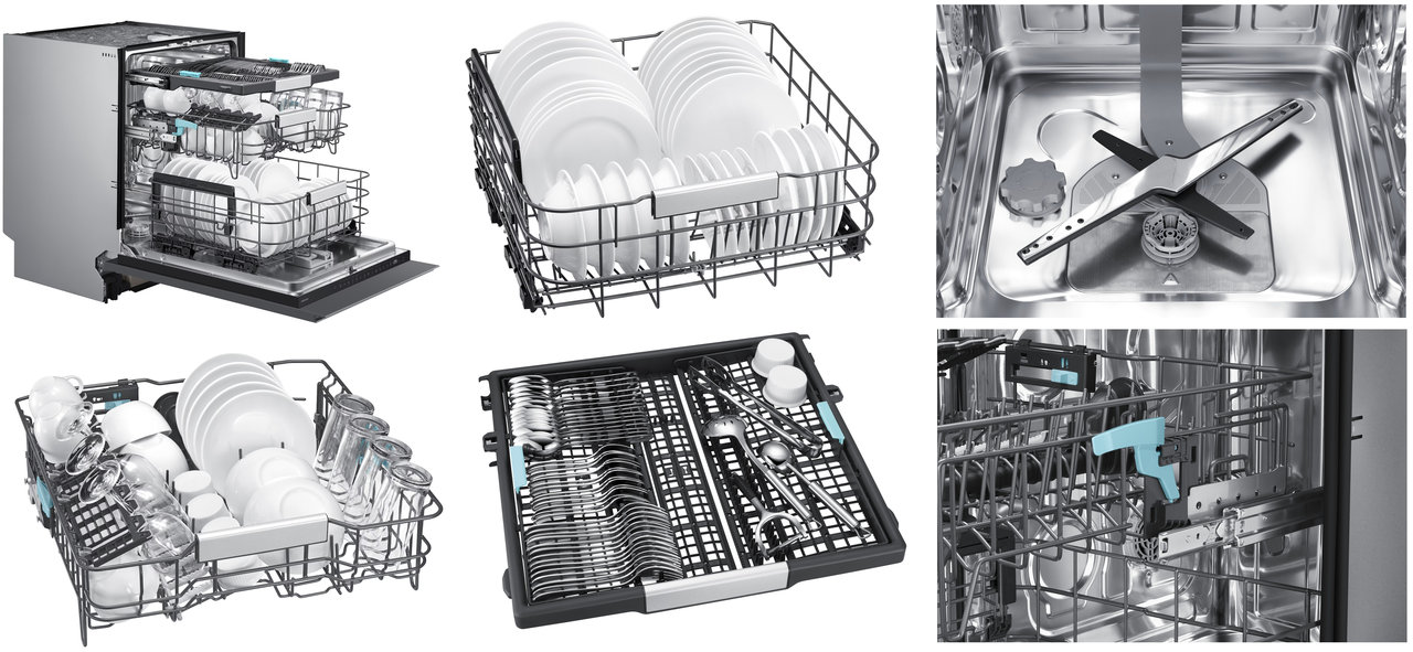 Vestavná myčka nádobí Samsung DW80H77WAI0U1 WaterJet Clean s AI Wash, 14 sad