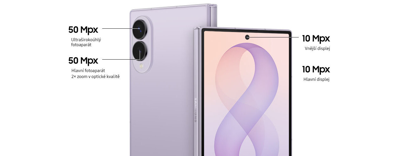 Mobilní telefon Samsung Galaxy Z Fold8 5G, fotoaparáty