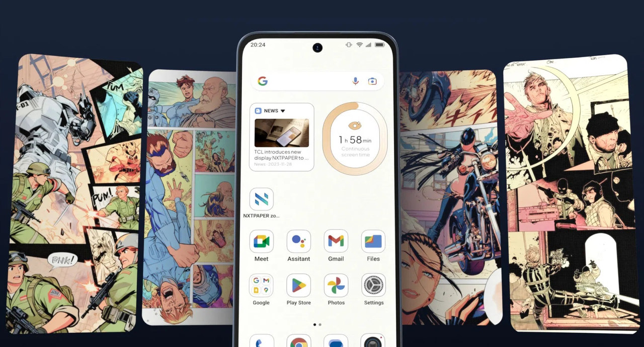 Mobilní telefon TCL NXTPAPER 70 Pro, čtečka