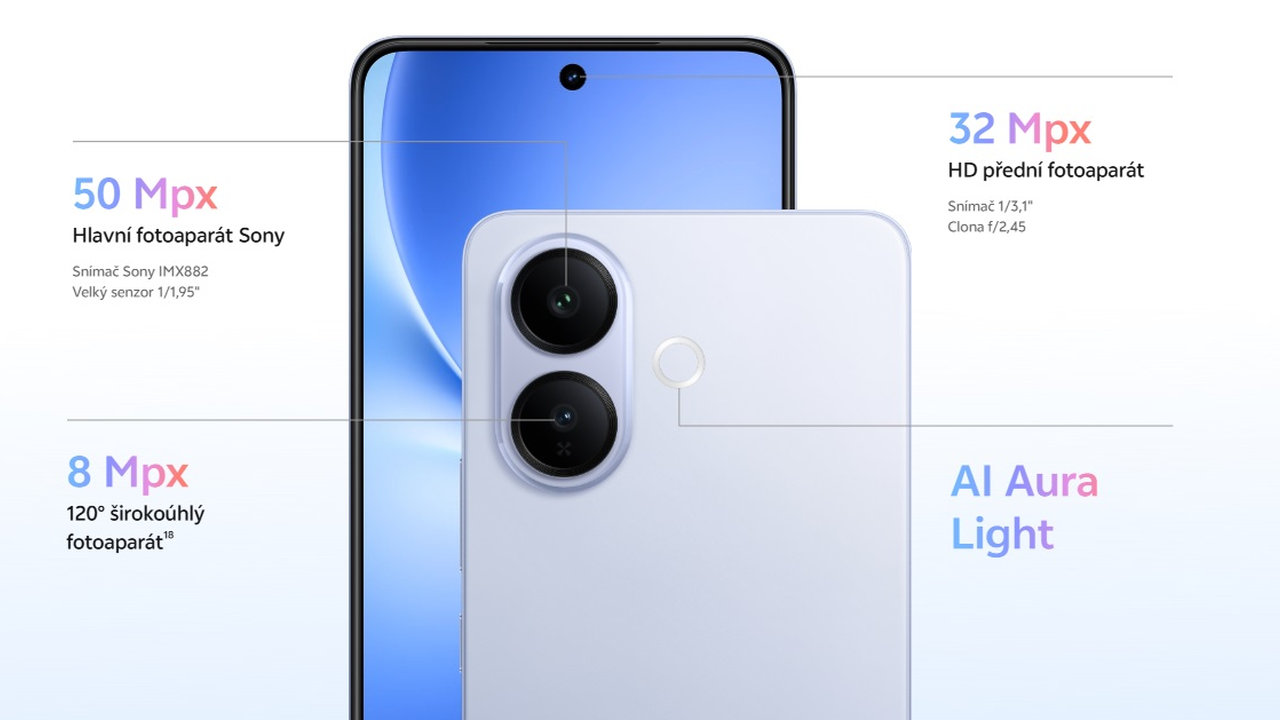 Mobilní telefon Vivo V70 Lite 5G, foto vybavení